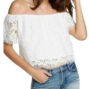 Express Lace off Shoulder Crop Top